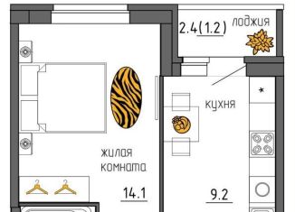 Продается однокомнатная квартира, 33.2 м2, Пермский край, Ижевская улица, 38