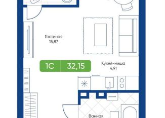 Продажа квартиры студии, 32.2 м2, Новосибирск, улица Королёва, 2
