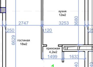 Продажа однокомнатной квартиры, 38.2 м2, Каспийск