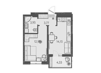 Продажа однокомнатной квартиры, 37 м2, Краснодар, Прикубанский округ