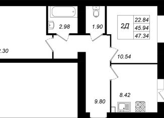 Продам 2-комнатную квартиру, 47.3 м2, село Осиново, улица Гайсина, 2Б