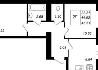 Продам 2-комнатную квартиру, 45.5 м2, село Осиново, улица Гайсина, 2Б