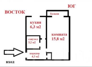 Продается однокомнатная квартира, 31 м2, Хабаровск, Брестская улица, 2
