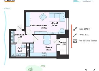 Продажа 1-комнатной квартиры, 35.3 м2, Ульяновская область