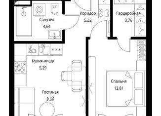 Продается 1-комнатная квартира, 41.5 м2, Москва, ЖК Селигер Сити