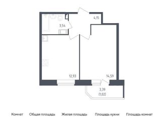 Однокомнатная квартира на продажу, 36.2 м2, Санкт-Петербург, жилой комплекс Живи в Рыбацком, 4