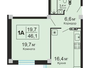 Продам 1-комнатную квартиру, 46.1 м2, Ставропольский край