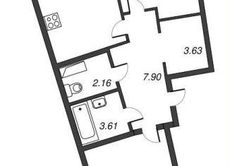Продается 2-комнатная квартира, 61.6 м2, Мурино