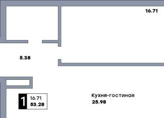 Продается 1-комнатная квартира, 53.3 м2, Самара, метро Российская