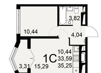 Продам 1-комнатную квартиру, 35.3 м2, Тула, Привокзальный территориальный округ