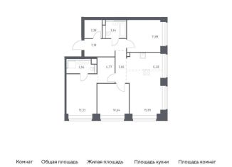 Продается 3-комнатная квартира, 84.4 м2, Москва, район Раменки, жилой комплекс Нова, к1