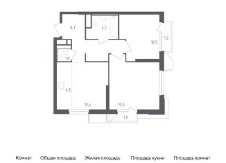 Продается 2-комнатная квартира, 57.9 м2, Московская область, жилой комплекс Спутник, 24