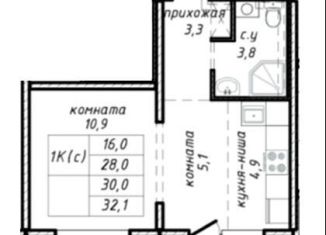 Продается 2-комнатная квартира, 30 м2, Новосибирск, улица Связистов, 162к3с, метро Площадь Маркса
