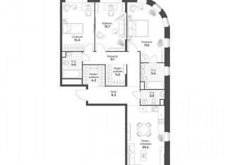 Продаю 3-ком. квартиру, 107.7 м2, Москва, метро Рижская, Октябрьская улица, 103