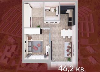 Продам 1-комнатную квартиру, 46.2 м2, Кемерово, Солнечный бульвар, 22, ЖК Солнечный Бульвар