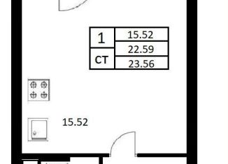 Продаю квартиру студию, 22.6 м2, городской посёлок имени Свердлова, Западный проезд, 13/1, ЖК Невские Панорамы