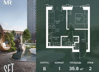 Продается однокомнатная квартира, 35.8 м2, Москва, Можайский район