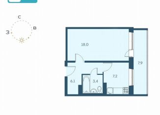 Продажа однокомнатной квартиры, 38.6 м2, Новосибирск, Междуреченская улица, 7/1