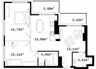 Продаю 2-ком. квартиру, 66 м2, Челябинск, улица Труда, 187, Центральный район