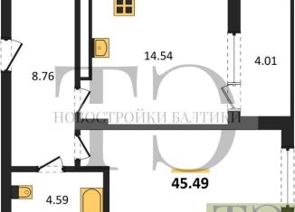 Продается 1-ком. квартира, 45.5 м2, Светлогорск