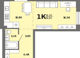 1-комнатная квартира на продажу, 38.9 м2, Республика Алтай