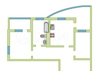 2-комнатная квартира на продажу, 63.6 м2, Тюмень, улица Федюнинского, 64к2, ЖК Три Богатыря