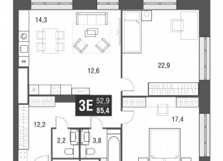 Двухкомнатная квартира на продажу, 84.9 м2, Москва, проезд Серебрякова, 11к2, метро Свиблово