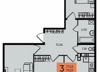 Сдам в аренду 3-комнатную квартиру, 79.3 м2, Краснодар, улица Западный Обход, 65А