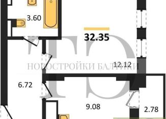 1-ком. квартира на продажу, 32.4 м2, Калининград, Ленинградский район
