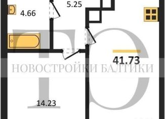 1-ком. квартира на продажу, 41.7 м2, Калининград, Ленинградский район, улица Старшины Дадаева, 55к2