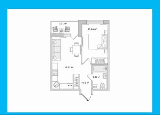 Однокомнатная квартира на продажу, 35.2 м2, посёлок Парголово