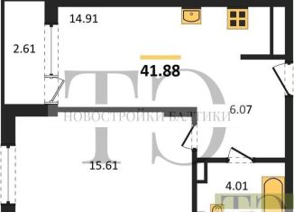 Продам 1-комнатную квартиру, 41.9 м2, Калининград, Ленинградский район, улица Старшины Дадаева, 55к2