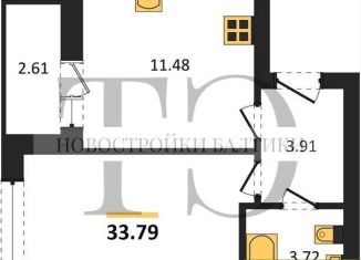 Продаю однокомнатную квартиру, 33.8 м2, Калининград, Ленинградский район