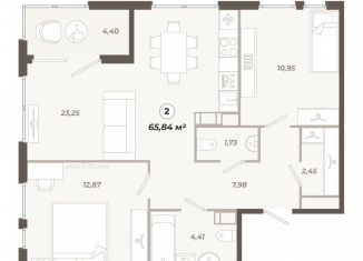 Продаю 2-ком. квартиру, 65.8 м2, Санкт-Петербург, улица Коли Томчака, 21У, Московский район