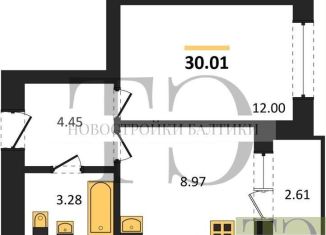 Продам однокомнатную квартиру, 30 м2, Калининград, Ленинградский район