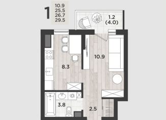 Продажа 1-ком. квартиры, 29.5 м2, Калининград, Ленинградский район, Миргородская улица, 2