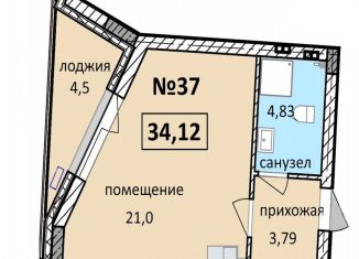 1-комнатная квартира на продажу, 34.1 м2, Балтийск