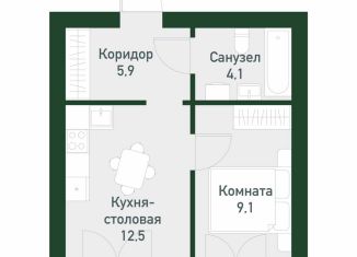 Продам однокомнатную квартиру, 32.8 м2, Екатеринбург, Ленинский район