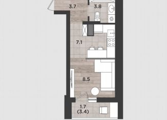 Квартира на продажу студия, 24.8 м2, Калининград, Миргородская улица, 2
