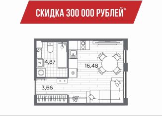 Квартира на продажу студия, 25 м2, Санкт-Петербург, муниципальный округ Пулковский Меридиан