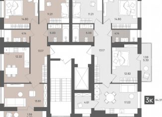 Продам 3-ком. квартиру, 79.5 м2, Светлогорск, Новая улица, 22к2