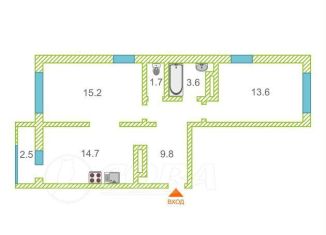 Продам 2-ком. квартиру, 59 м2, Тюмень, улица Вадима Бованенко, 4, ЖК Атамари