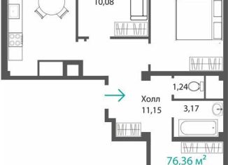 Продам трехкомнатную квартиру, 72 м2, село Мирное