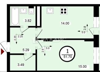 Продажа 1-ком. квартиры, 52 м2, Владимир, улица Крайнова, 3, ЖК Парус