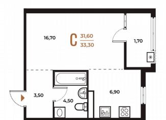Продажа квартиры студии, 33.3 м2, Москва, деревня Зимёнки, 18