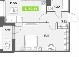 Продается однокомнатная квартира, 40.4 м2, Санкт-Петербург, муниципальный округ Звёздное