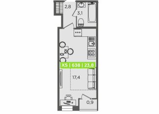 Квартира на продажу студия, 23.8 м2, Санкт-Петербург, Планерная улица, 87к1, муниципальный округ Юнтолово