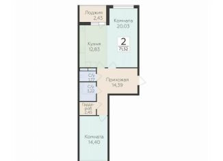 Продам 2-ком. квартиру, 71.5 м2, деревня Лупполово, ЖК Финские Кварталы, Деревенская улица, 21