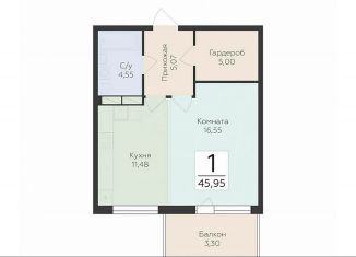 Продам 1-комнатную квартиру, 46 м2, деревня Лупполово, Деревенская улица, 21