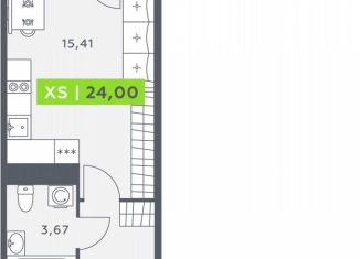 Квартира на продажу студия, 23.7 м2, Кудрово, Солнечная улица, 10к1